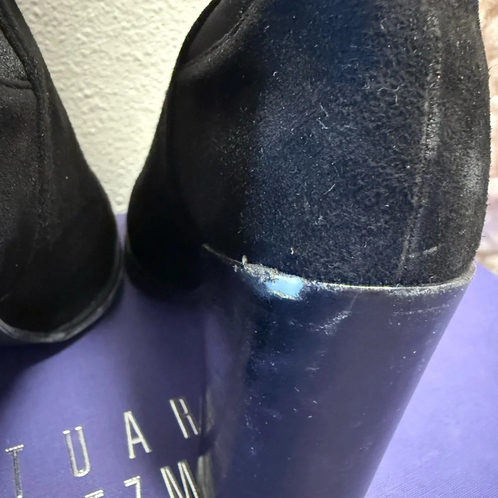 Stuart Weitzman Black Suede Over the knee hijack boots - Picture 11 of 12